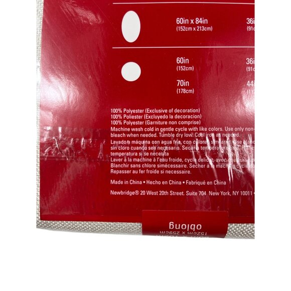 Holiday Christmas Elrene Poinsettia Cut Work Fabric Tablecloth 60" x 102" Oblong - Picture 7 of 8